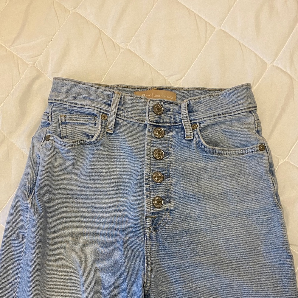 For all mankind button up high rise crop jo jeans